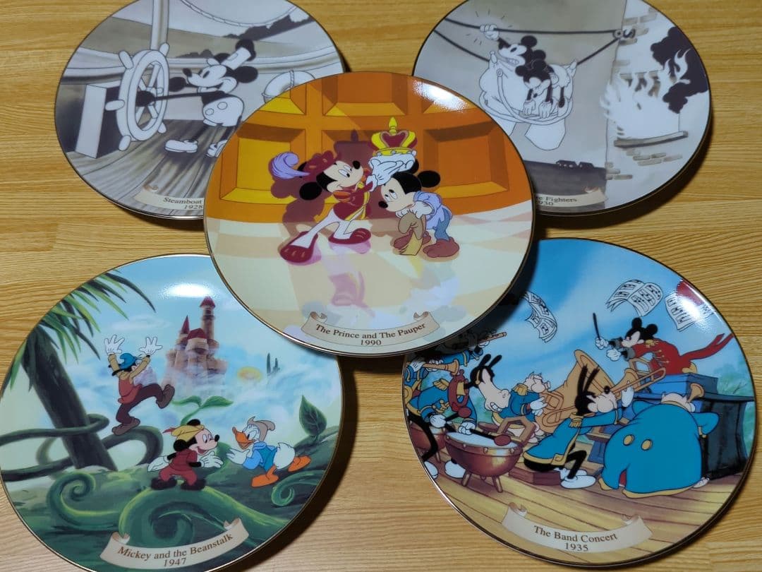 ディズニー 記念プレート ミッキーマウス メモリアル絵皿5枚セット