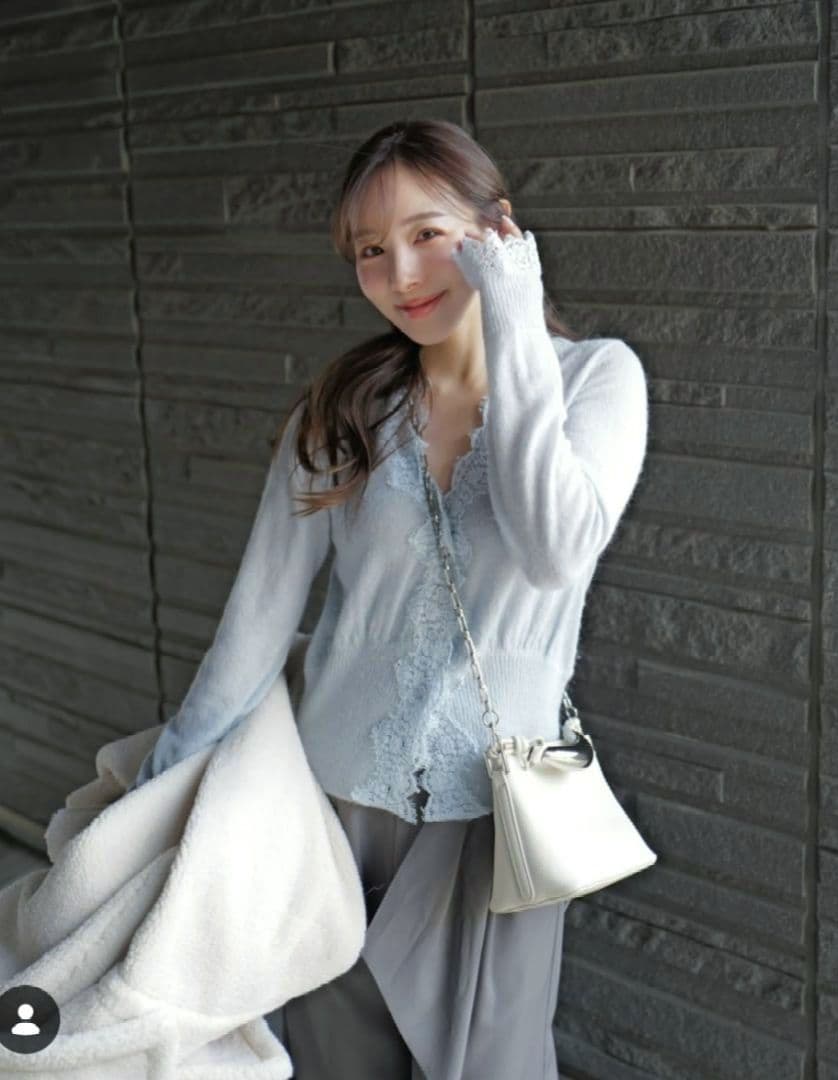 実物写真掲載 即完 Aimeine エメイン シアーモヘヤレースカーディガン