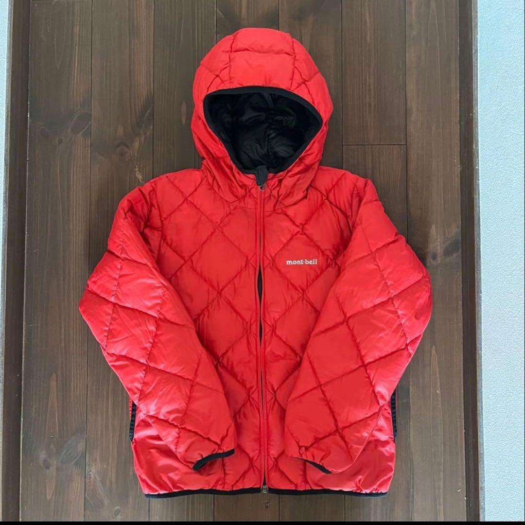 mont-bell】 リバーシブル ダウンジャケット 黒/赤 キルティング