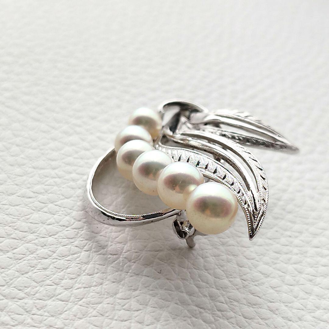 ミキモト　ブローチ　あこや真珠　パール　6粒　5.5〜7.0mm　MS刻印