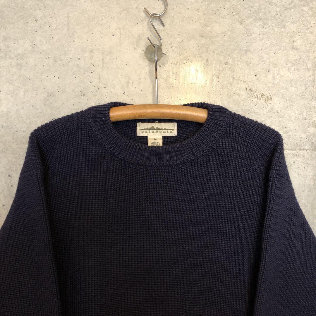 希少 90's patagonia パタゴニア ガイドセーター ニット ネイビー