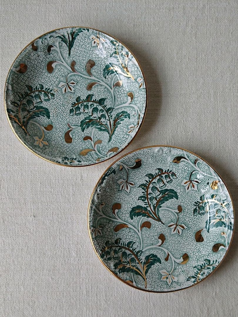 19世紀 クレイユモントロー 鈴蘭のカップ&ソーサー ペア フランス