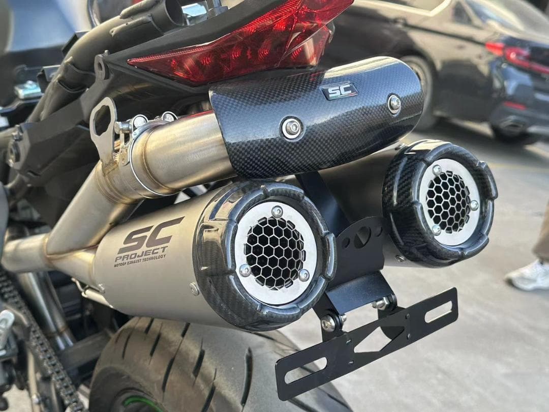 ZX4R/ZX25R フルエキゾースト テールアップ 2本出しマフラー - メルカリ