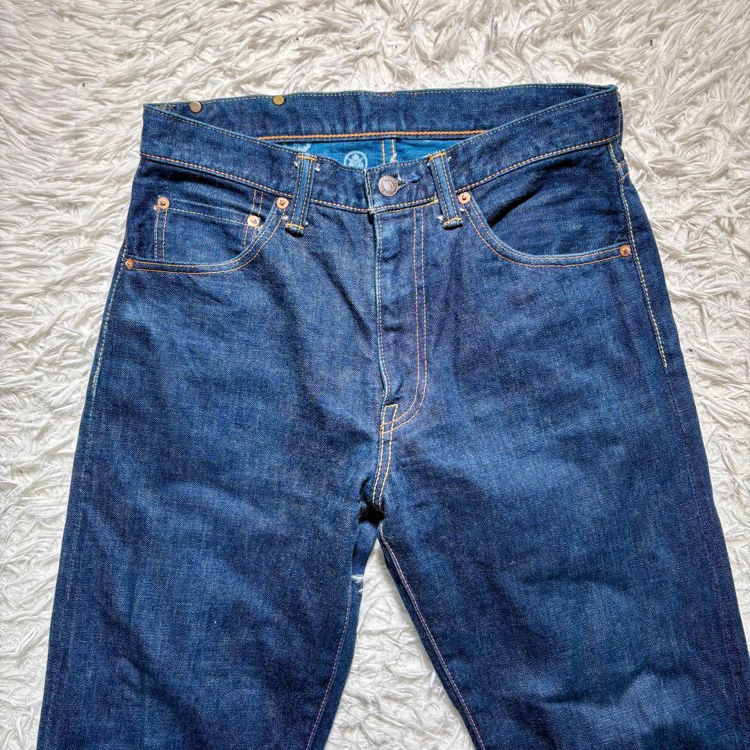 美品】桃太郎ジーンズ 銅丹レーベル インディゴデニム 30 藍布屋