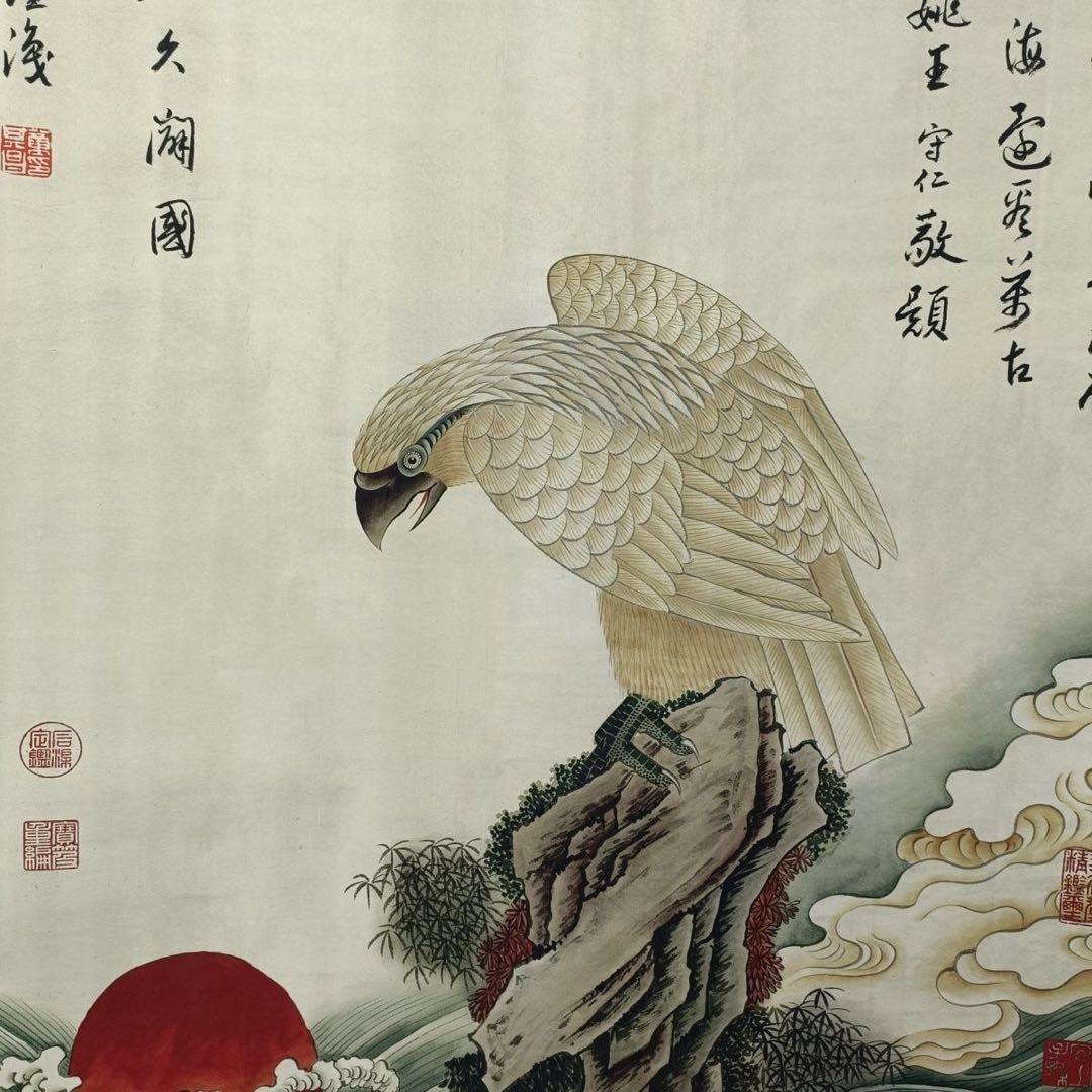 董其昌 鷹図 三尺中堂 掛軸 サイズ77×175cm - メルカリ