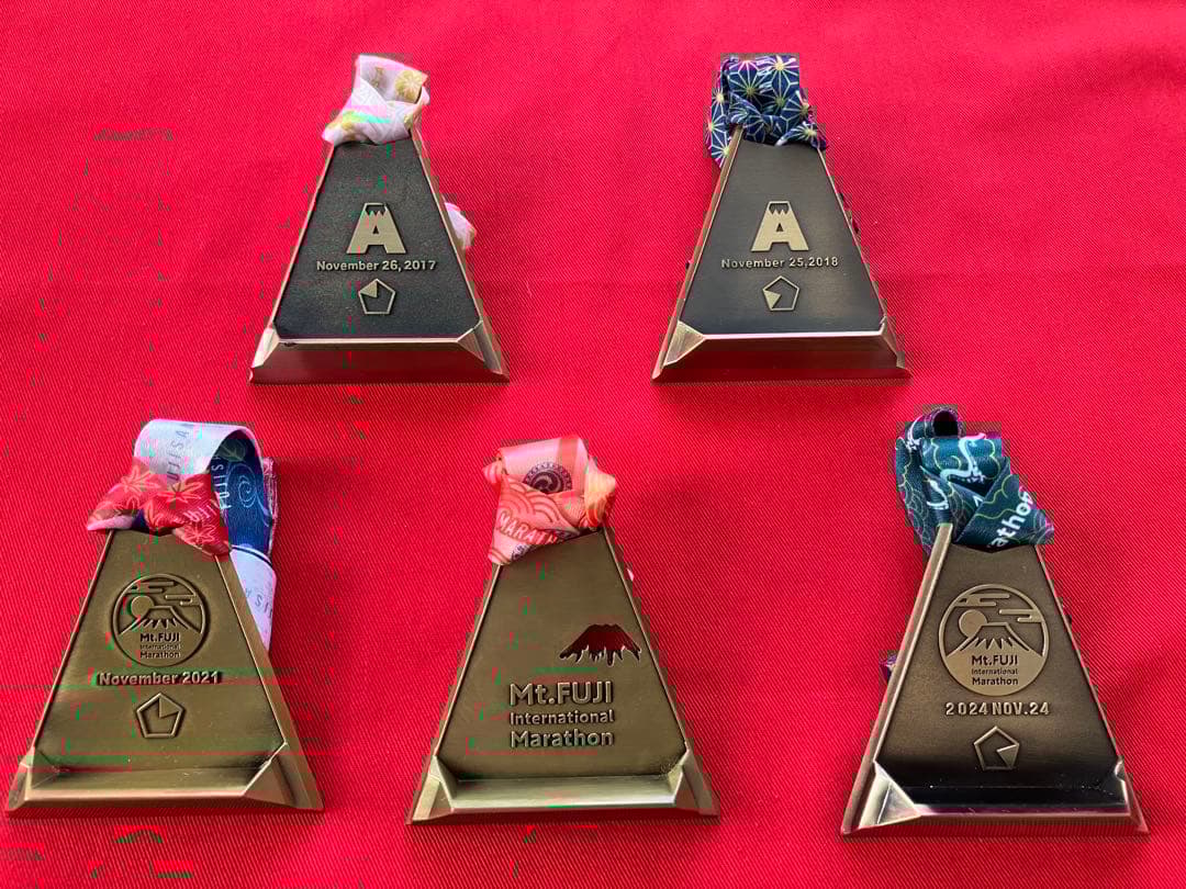 富士山マラソン 完走メダルセット、フィニッシャーメダル5個セット