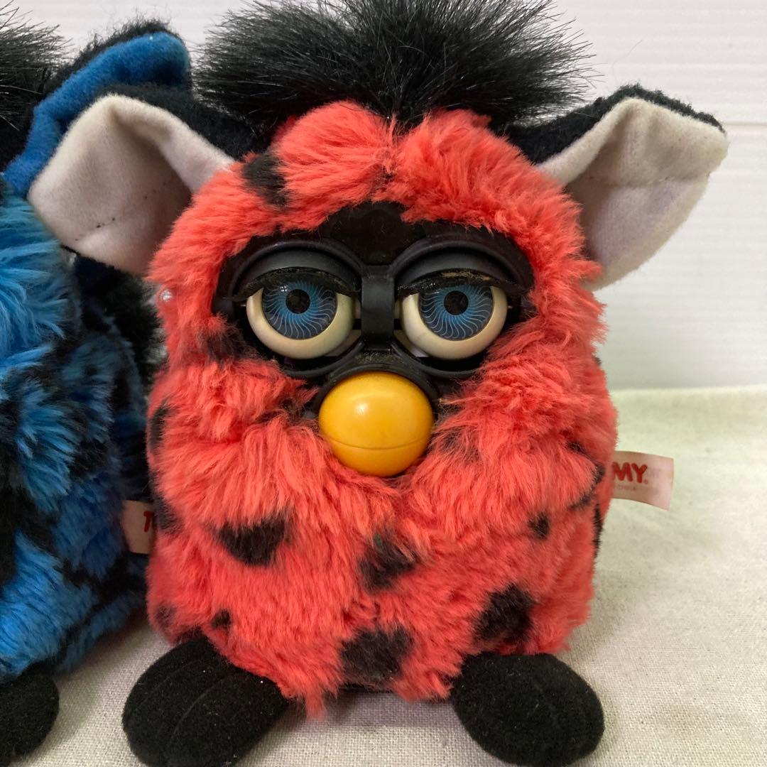 TOMY トミー 初代ファービー 1999年 ブルー×ブラック レッド×ブラック