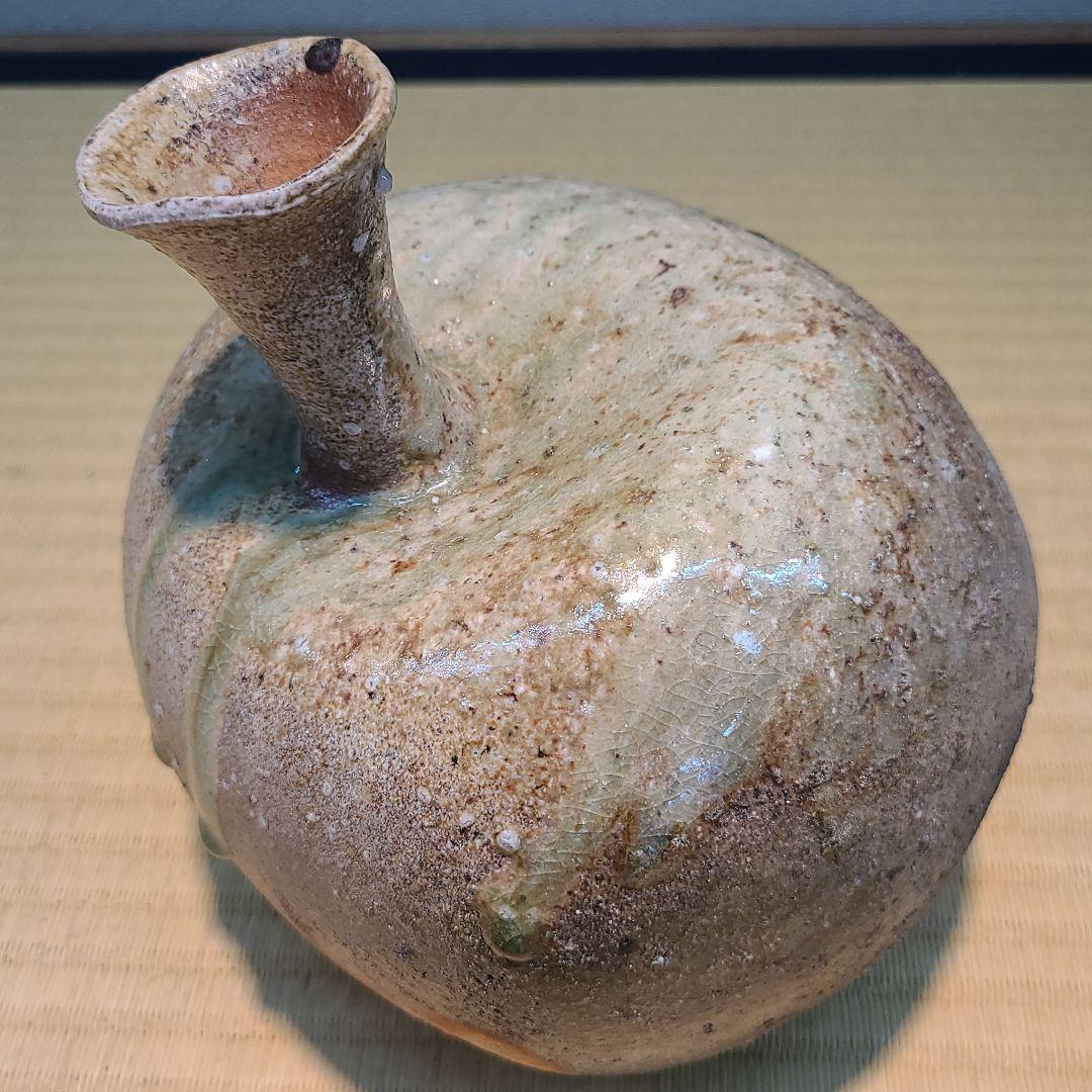 信楽焼 加藤隆彦作 鶴首 高さ6.5寸（約20cm） 共箱 本物保証