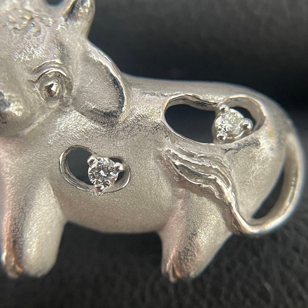 友安昭先生作 K18WG牛モチーフピンブローチ