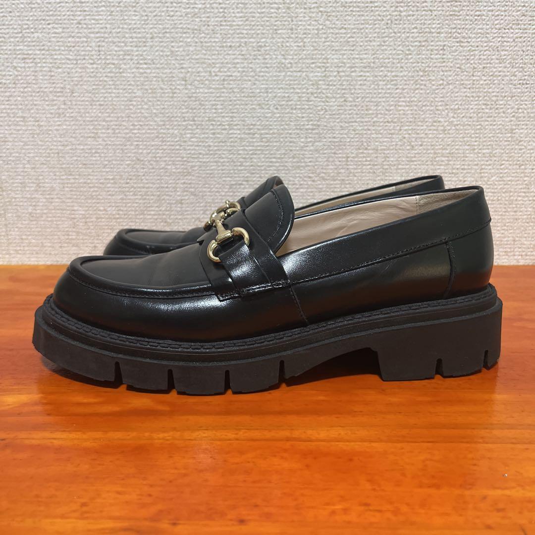 コルソローマ トラックソールビットローファー 22.5cm 靴 黒 ブラック