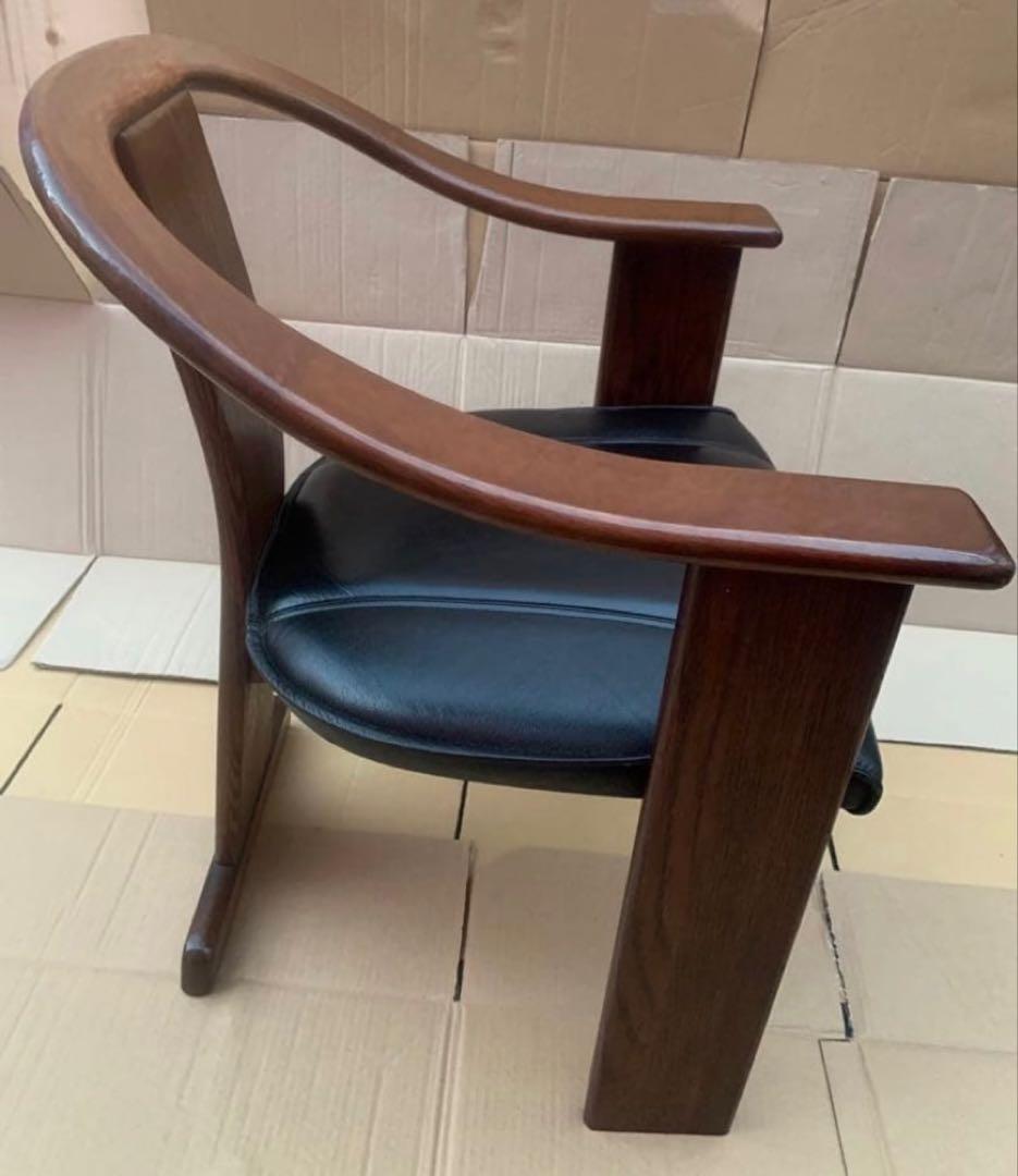 ①NAGANO 本革 ダイニングチェア アームチェア