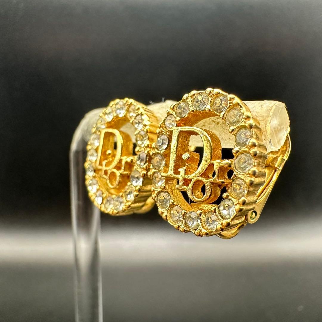 極美品✨ Dior イヤリング CD ロゴ ラインストーン 希少 刻印 1729