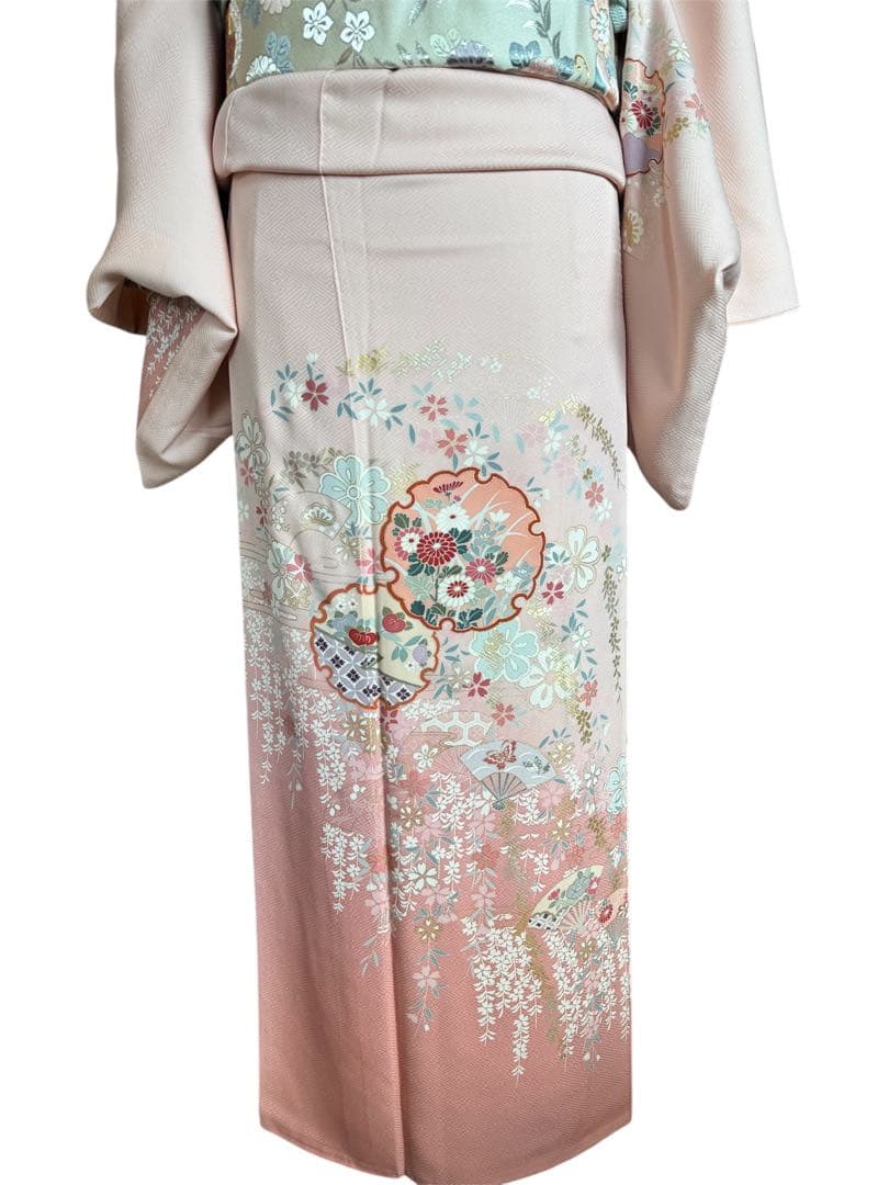 Rin様専用 高級訪問着 金彩友禅 枝垂れ桜 雪輪 ピンク - メルカリ