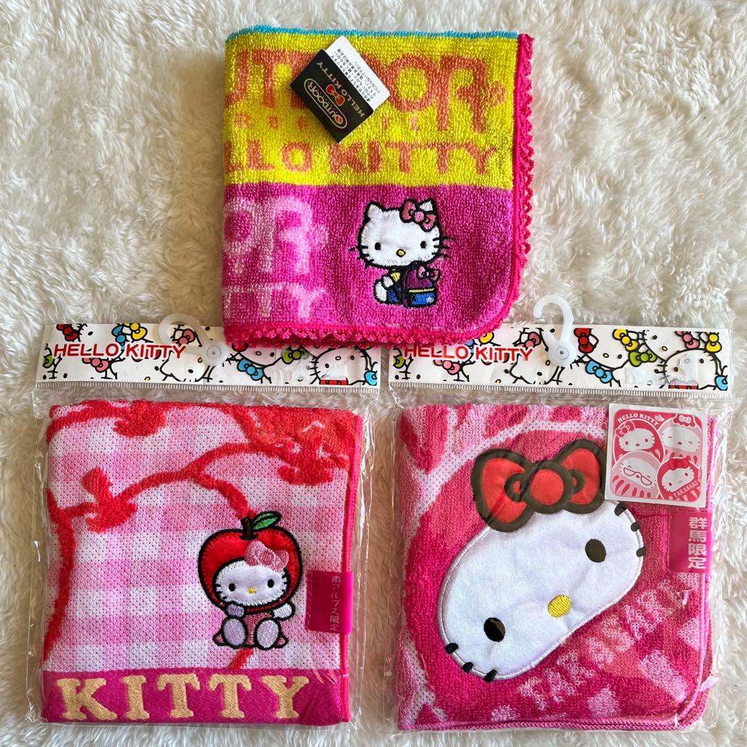 新品未使用】ハローキティ タオルハンカチ 3枚セット ご当地キティ