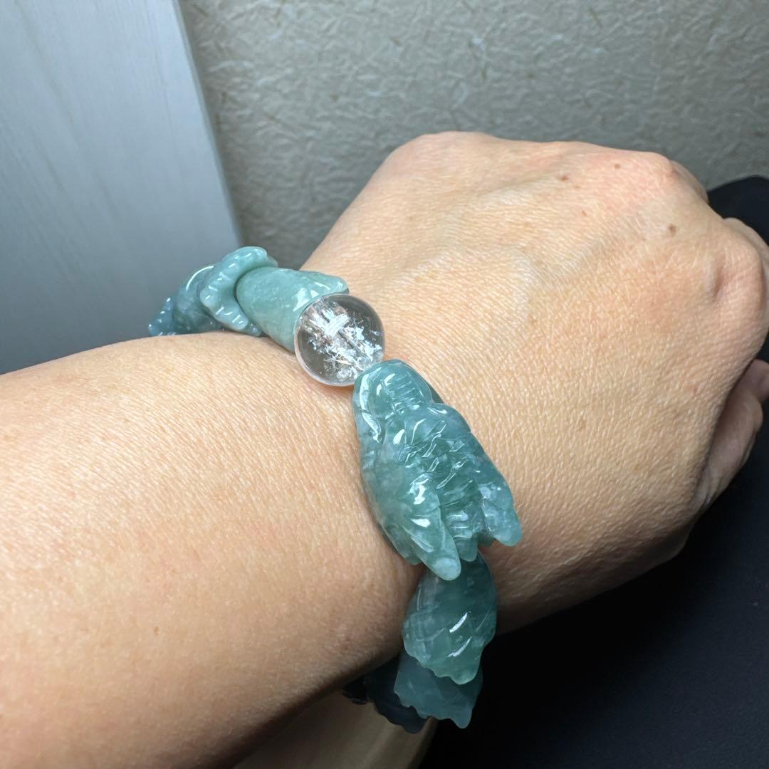 浄化の水晶&全ての繁栄 翠製 龍神ブレスレット