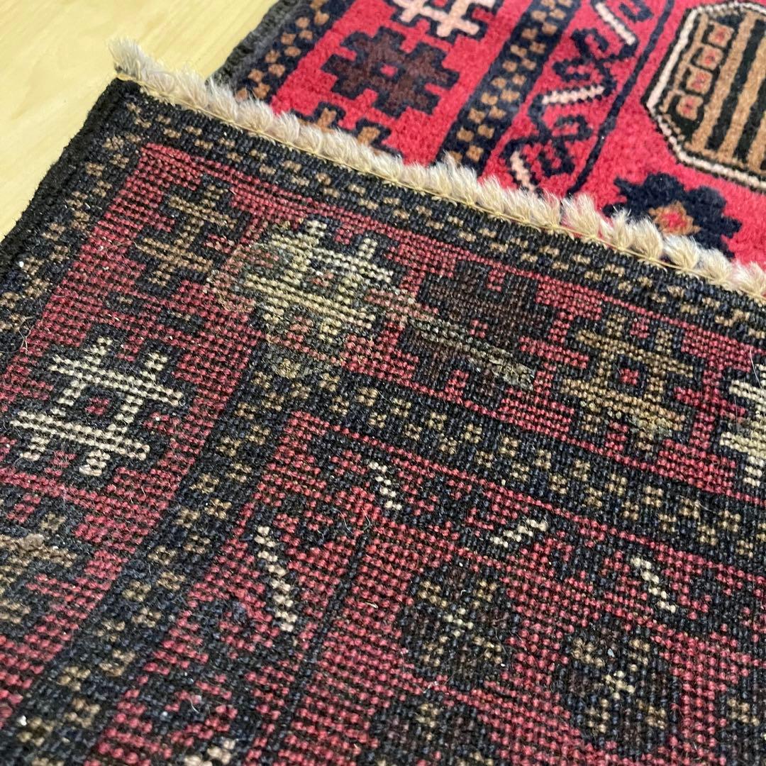 185×78 バルーチ族ラグ ヴィンテージラグ、トライバルラグ、手織り絨毯