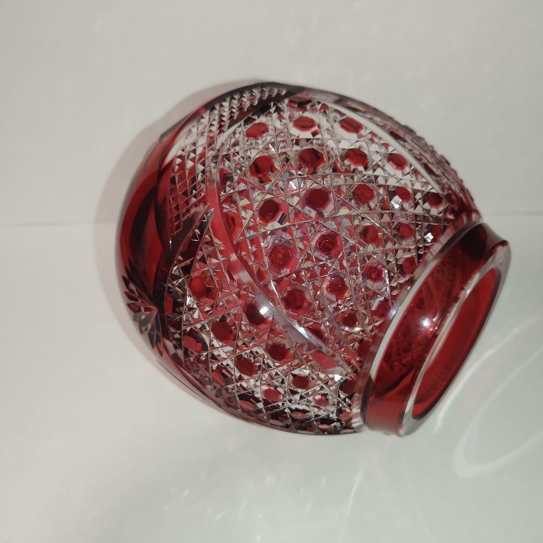 希少美品】カガミクリスタル 祝だるま(大) 金赤 江戸切子 達磨 ダルマ