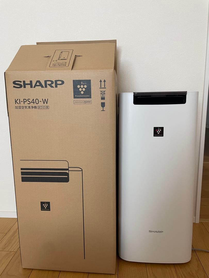 SHARP KI-PS40-W 空気清浄機 ホワイト 外箱あり - メルカリ
