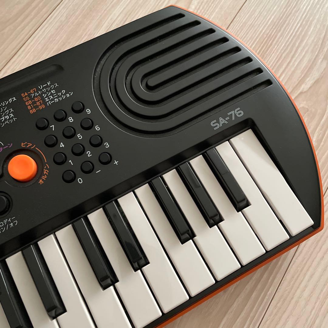中古品】キーボード 電子ピアノ カシオ 44鍵盤 黒xオレンジSA-76説明書