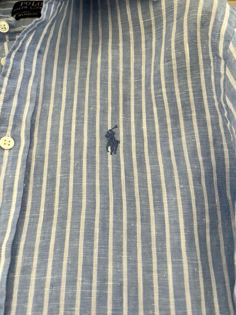POLO RALPH LAUREN(ポロラルフローレン)：リネンシャツボーダー麻