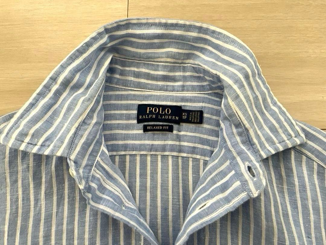 POLO RALPH LAUREN(ポロラルフローレン)：リネンシャツボーダー麻