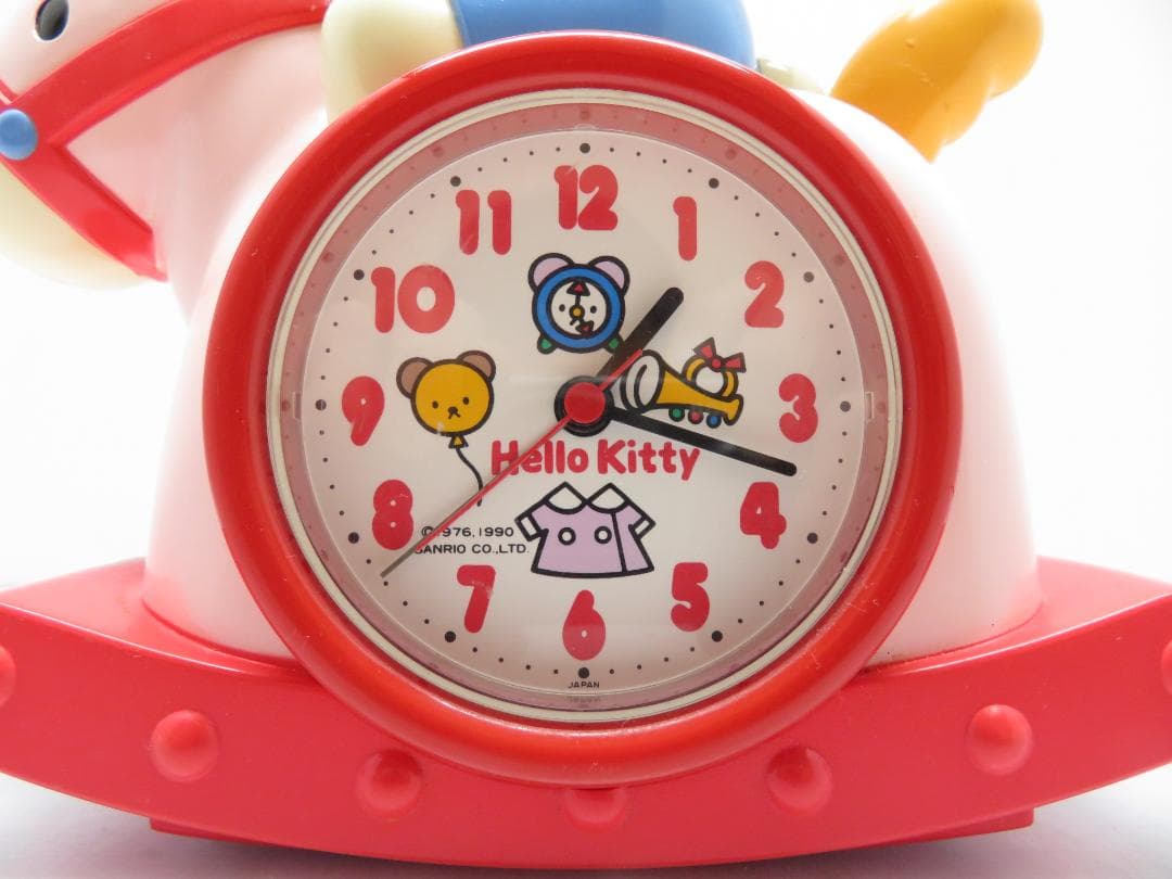 希少品 ハローキティ Hello Kitiy 木馬 目覚まし時計 おしゃべり