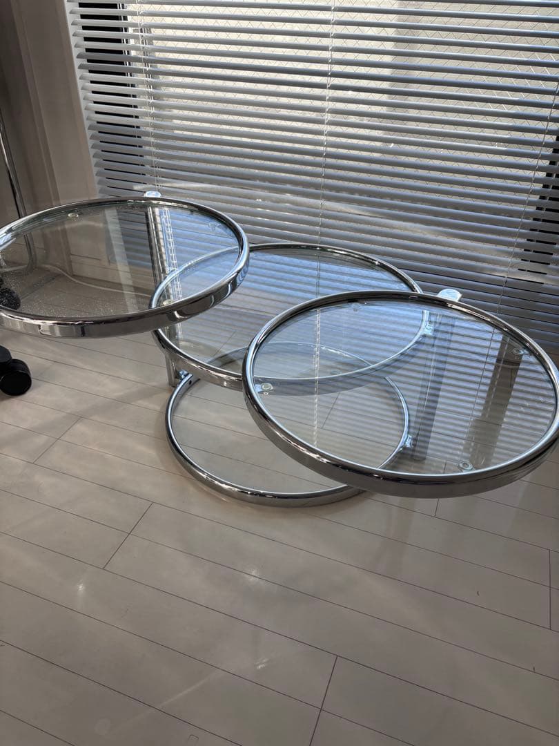 丸 ガラステーブル ミッドセンチュリーモダン スペースエイジ レトロポップ ミッドセンチュリー スペースエイジ センターテーブル ガラステーブル