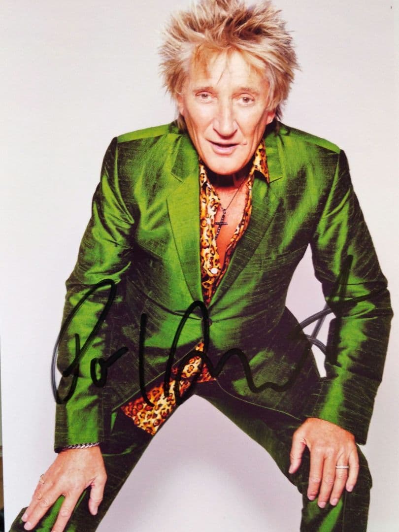 セール中…ロットスチュワート直筆サイン入り2Lサイズ写真…Rod Stewart