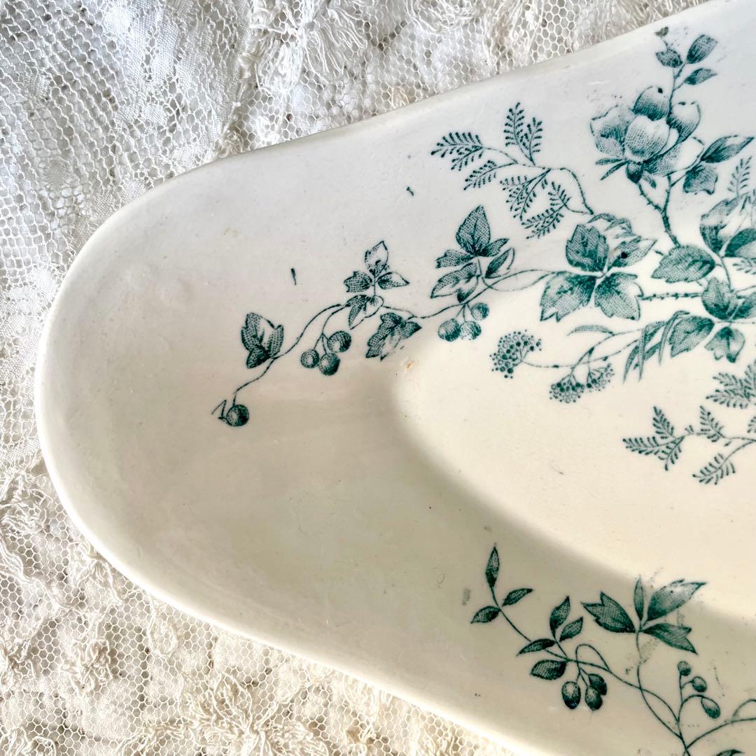 ロンウィ 小鳥と野ばらのラヴィエ Mignon Longwyフランスアンティーク