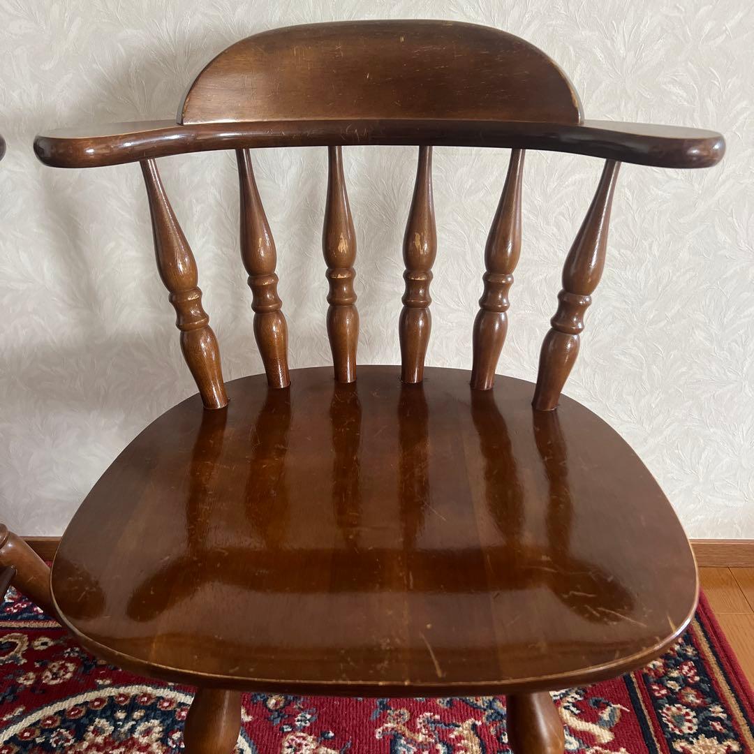 ウィンザーチェア 木製 回転チェア レトロ 回転式 ダイニング