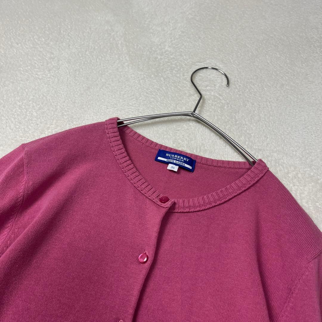 バーバリー ブルーレーベル カーディガン 羽織り 七分袖 クルーネック