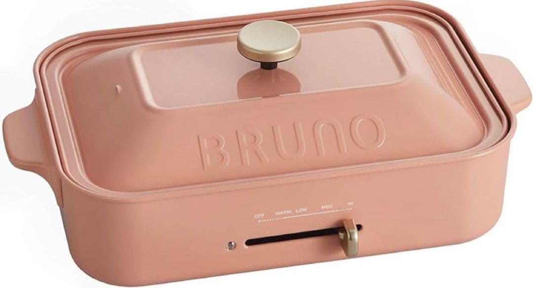 BRUNO コンパクトホットプレート 限定色コーラルピンク 専用深鍋レシピセット BRUNO コンパクトホットプレート 限定色コーラルピンク 専用深鍋レシピ