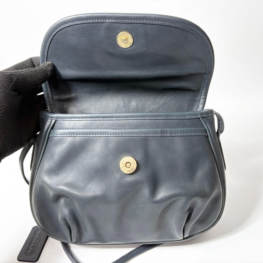 オールドコーチ ネイビー ショルダーバッグ vintage coach - メルカリ