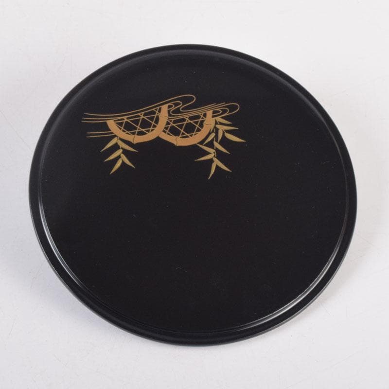 茶道具 水崎長寿作 義山 切箔 水色 水指 蓋裏波車蒔絵 共