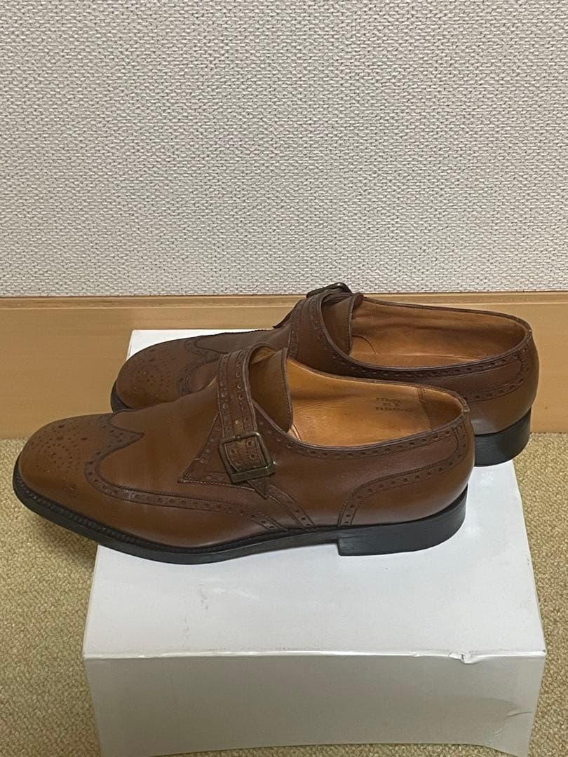 J.M.WESTON シングルモンク　ウィングチップシューズ　ブラウン