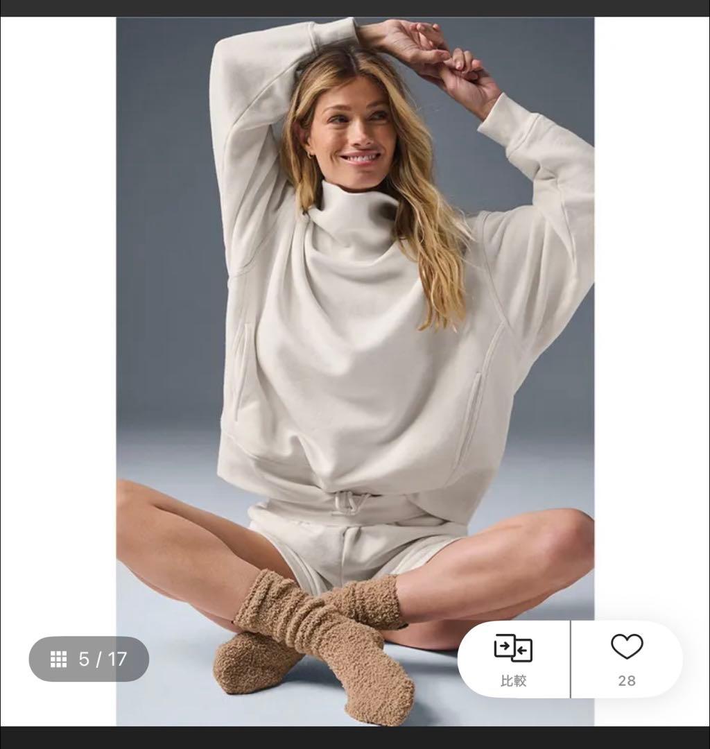 alo yoga ヘイジーモックネックプルオーバー スウェット 新品未使用