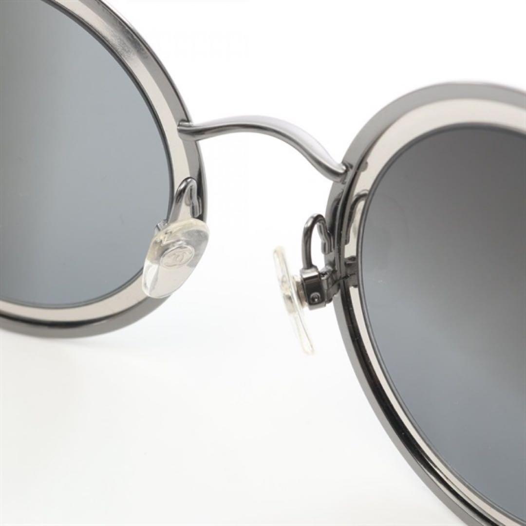 CHANEL ラウンドサングラス シルバー グレー - メルカリ