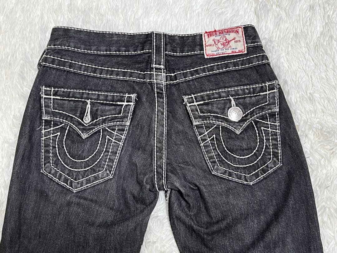 TRUE RELIGION ブーツカットブラックデニムY2K太ステッチ USA