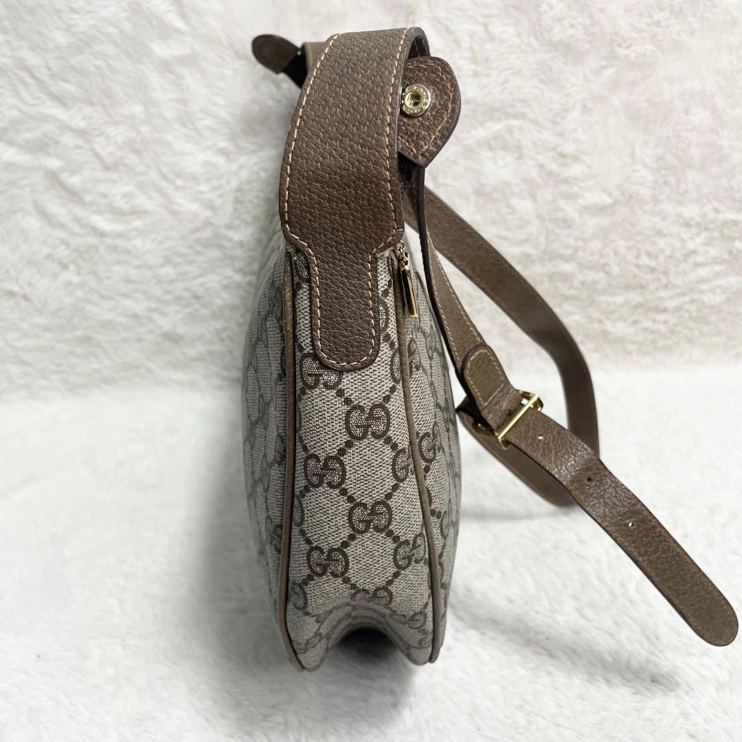 グッチ ショルダーバッグ GG柄 PVC ブラウン インターロッキング レザー