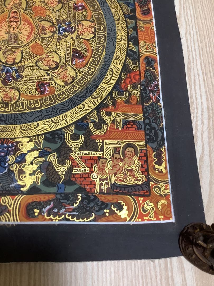 《 チベット密教　新品　1点物 》 手描き　釈迦　仏陀　曼荼羅　仏教　密教　33