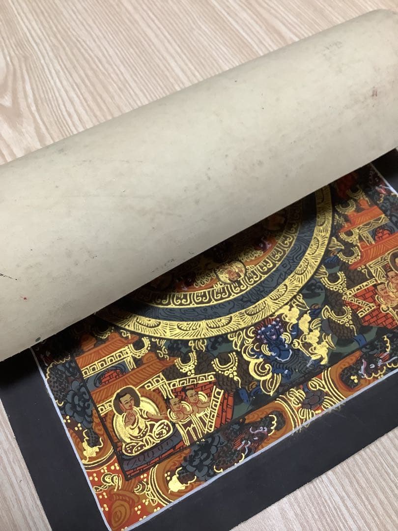 《 チベット密教　新品　1点物 》 手描き　釈迦　仏陀　曼荼羅　仏教　密教　33