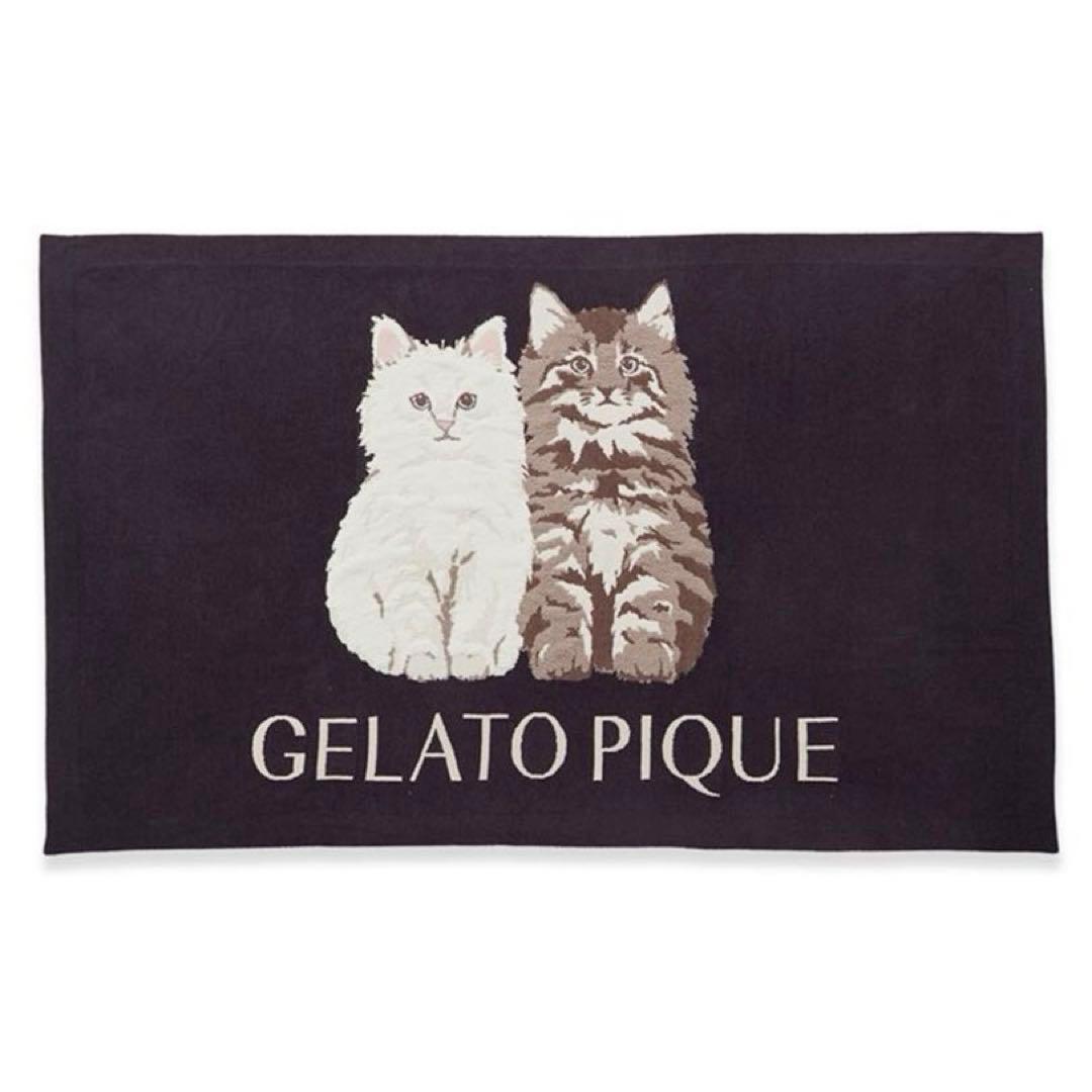新品 ジェラートピケ ツインキャットジャガードブランケット 毛布