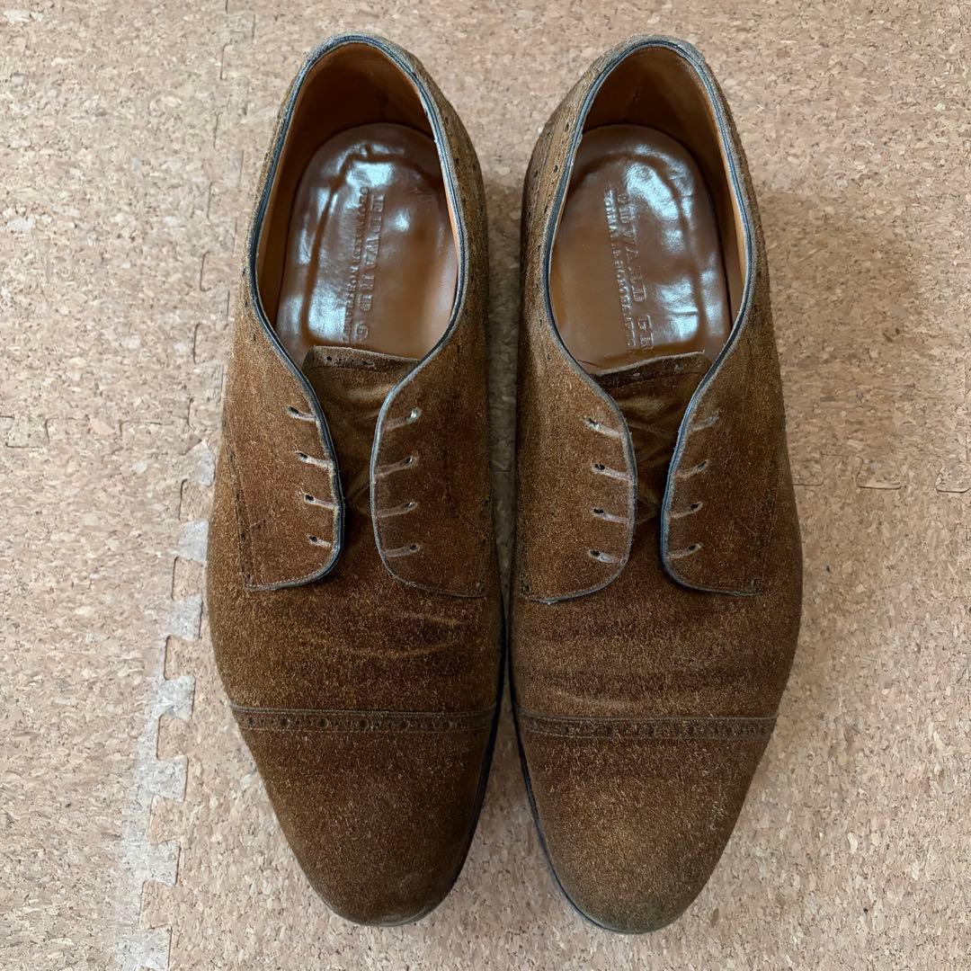 EDWARD GREEN スエード パンチドキャップトゥ ダービー 8E - メルカリ