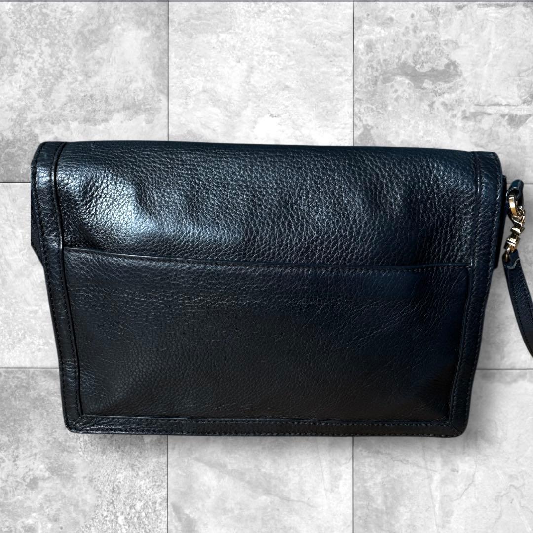 極美品✨トリーバーチ ショルダーバッグ シボ革 ビッグロゴ 型押し