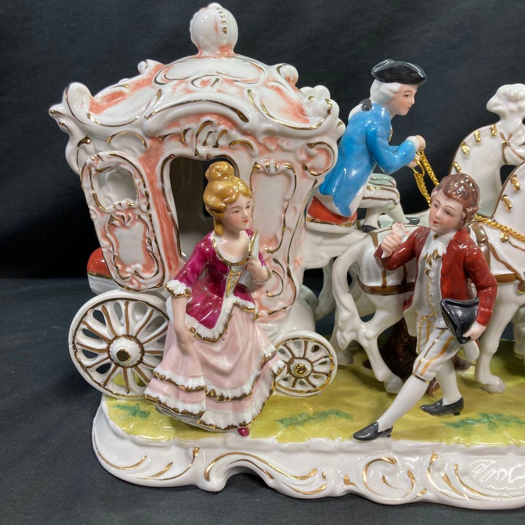 美品】加藤工芸 4頭立て馬車 陶器置物 瀬戸マイセン - メルカリ