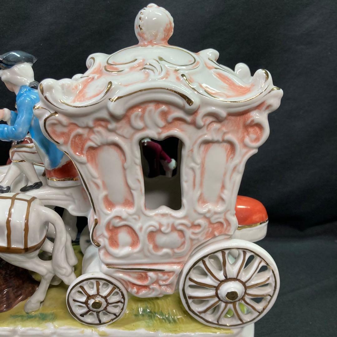 美品】加藤工芸 4頭立て馬車 陶器置物 瀬戸マイセン - メルカリ