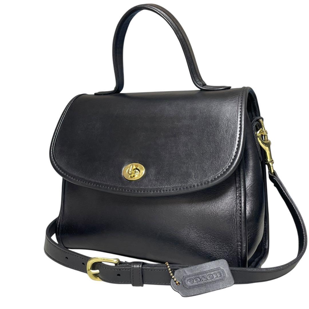 美品」 オールドコーチ 9977 USA 2way ブラック ショルダーバッグ