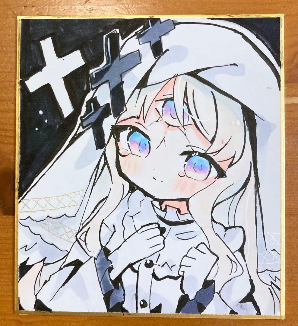 魔法少女ノ魔女裁判 氷上メルル 手描きイラスト まのさば 色紙 - メルカリ