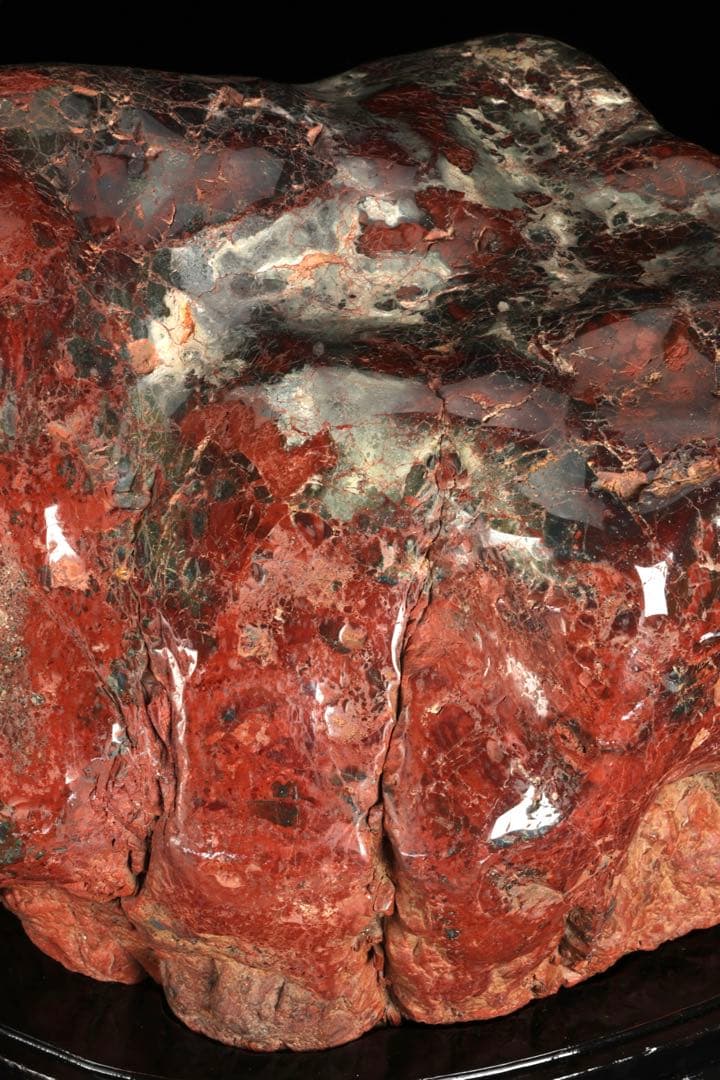 佐渡 赤玉石 碧玉 赤石 鑑賞石 水石 原石 鑑賞石 飾石 台座付 47.5kg