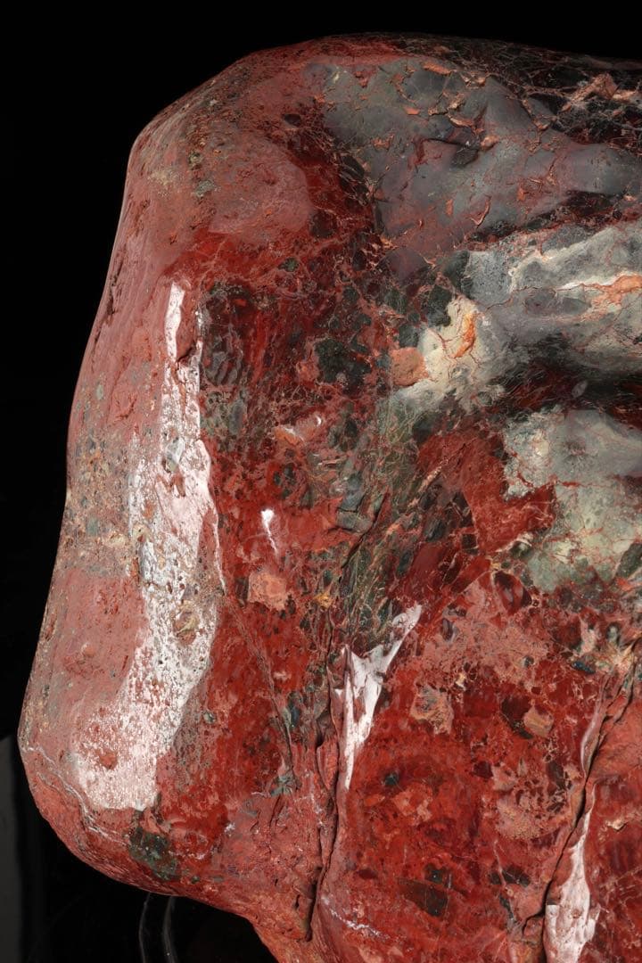 佐渡 赤玉石 碧玉 赤石 鑑賞石 水石 原石 鑑賞石 飾石 台座付 47.5kg